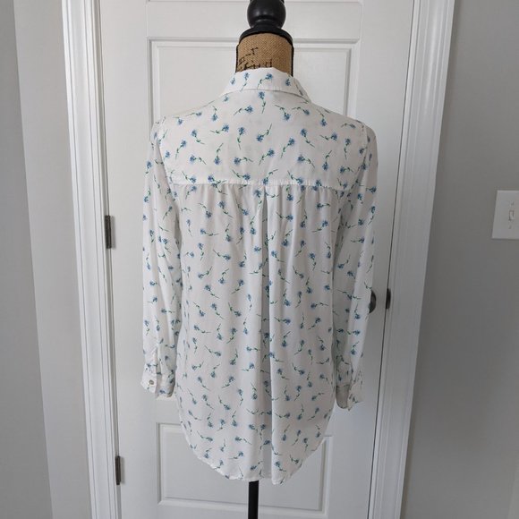 🛍️ BUNDLE ONLY | Jane and Delancey blue floral blouse small - Picture 5 of 11
